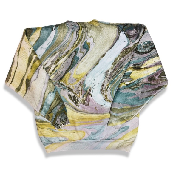 Vintage 90s Liquid Print Crewneck Sweatshirt - Picture 2 of 4